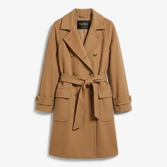 A camel overcoat from the closet